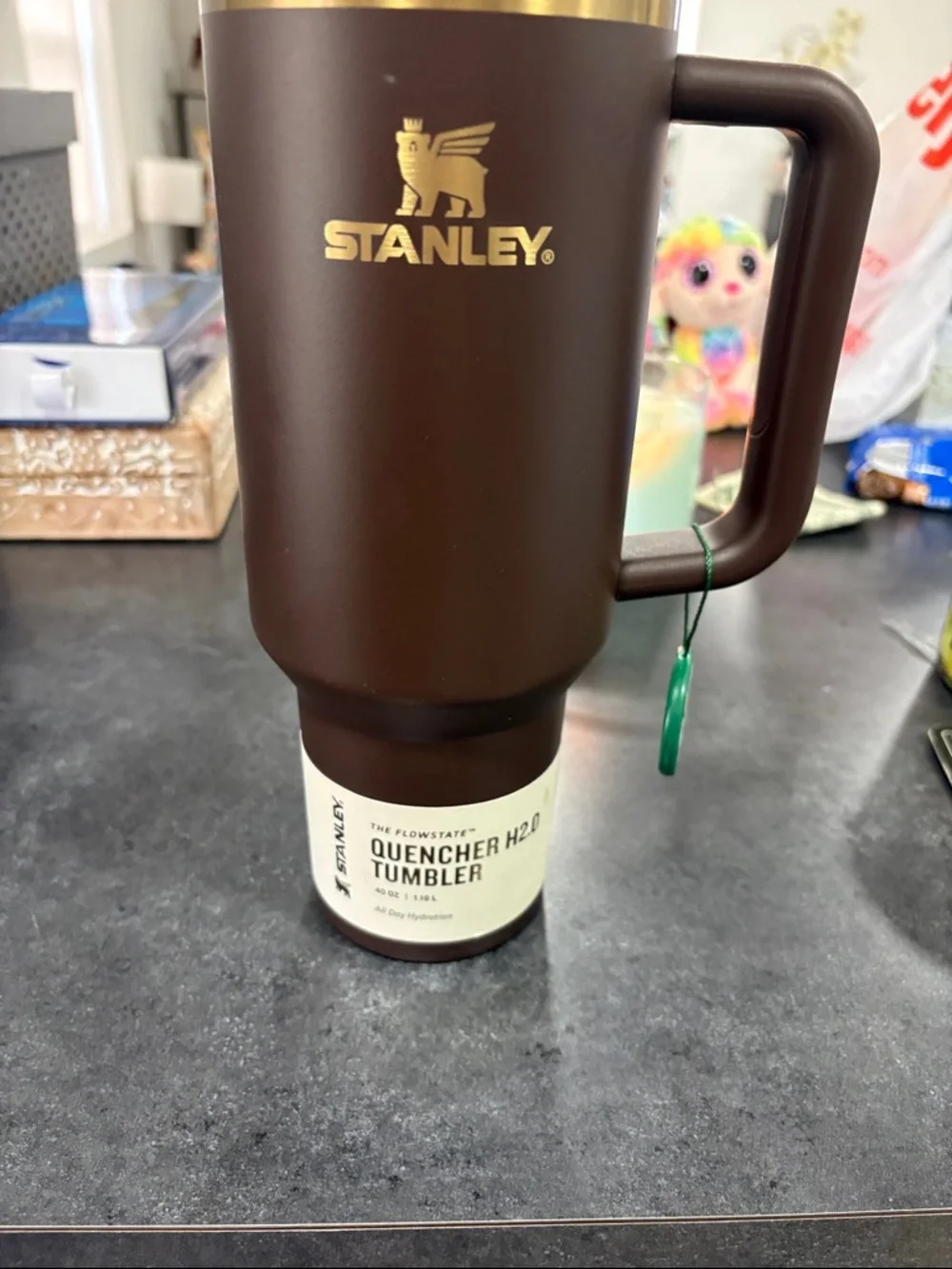 Hard to find Stanley Chocolate Tumbler with Gold Logo and Trim - Picture 3 of 8